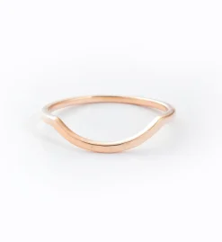 Rose Gold Hammered Delicate Curve Band