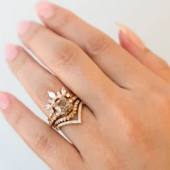 Rose Gold White Diamond Dusted Chrysalis Band