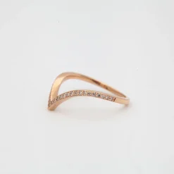 Rose Gold White Diamond Dusted Chrysalis Band