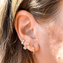 Round & Baguette Diamond Studs