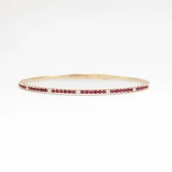 Ruby & White Diamond Flexible-Fit Bangle