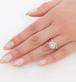 Seed Pearl & White Diamond Tiara Curve Band