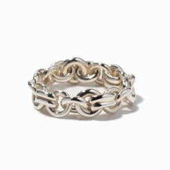 Serpens Silver Chain Ring