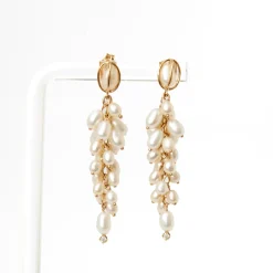 Shadow Diamond & Pearl Earrings