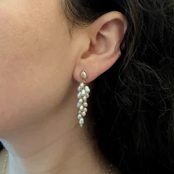 Shadow Diamond & Pearl Earrings