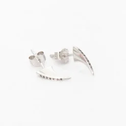 Silver & Black Diamond Talon Studs
