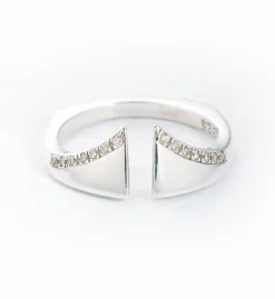 Silver Diamond Pavé Nuance Ring, 5