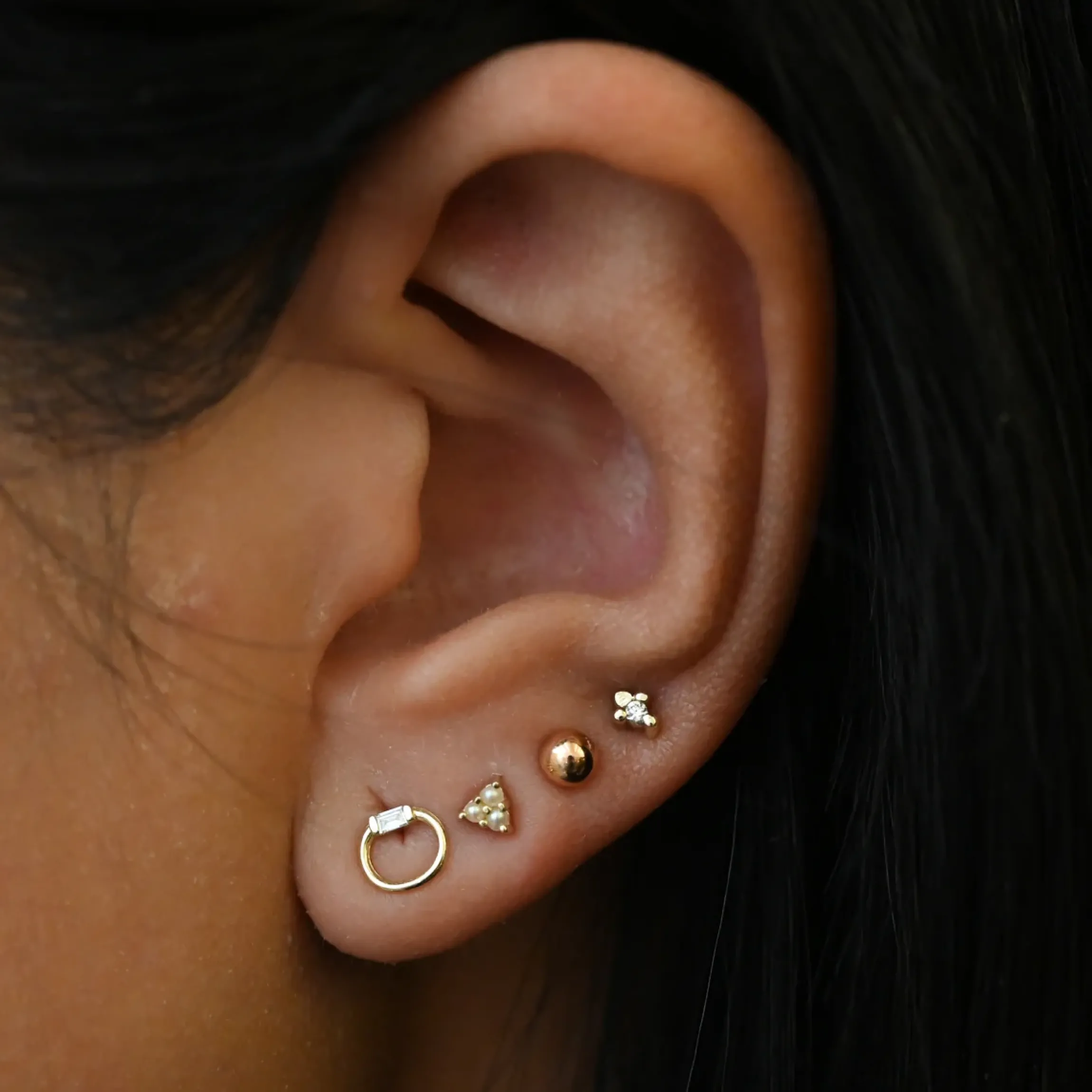 Single Diamond Flora Stud