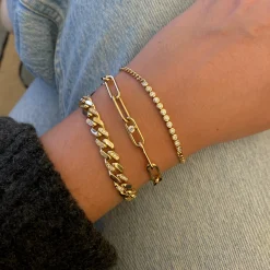 Single Nested Diamond Large Paperclip Chain Bracelet