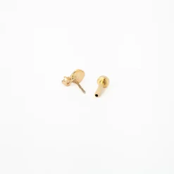 Single Small Disc Stud with Diamonds w/ 5 mm Flat Back