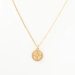 Small Compass on Extra Small Box Chain Necklace