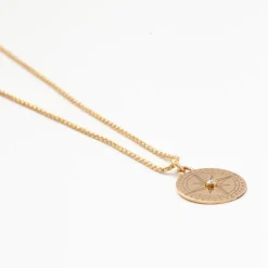 Small Compass on Extra Small Box Chain Necklace