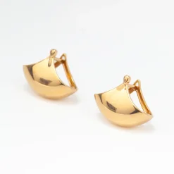 Solid Gold Huggie Fan Earrings