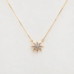 Solid Pave Starburst Necklace