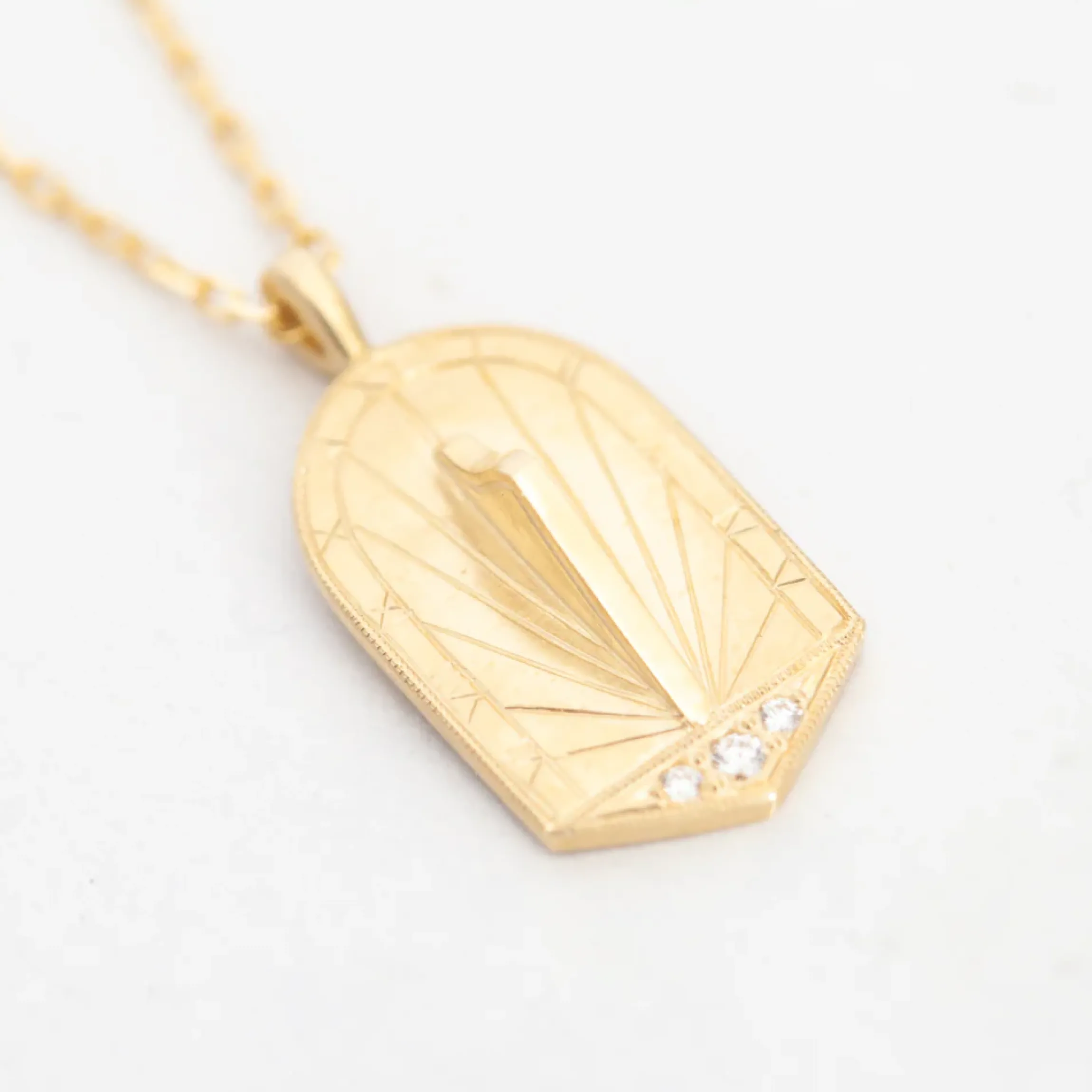 Sundial Medallion Pendant Necklace