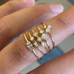 Tapered Baguette and Prong Diamond Ring