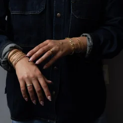 Three Baguette Stationed Bar Bracelet