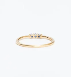 Three Sapphire Equilibrium Ring