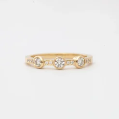 Three Stone White Diamond Theia Ring