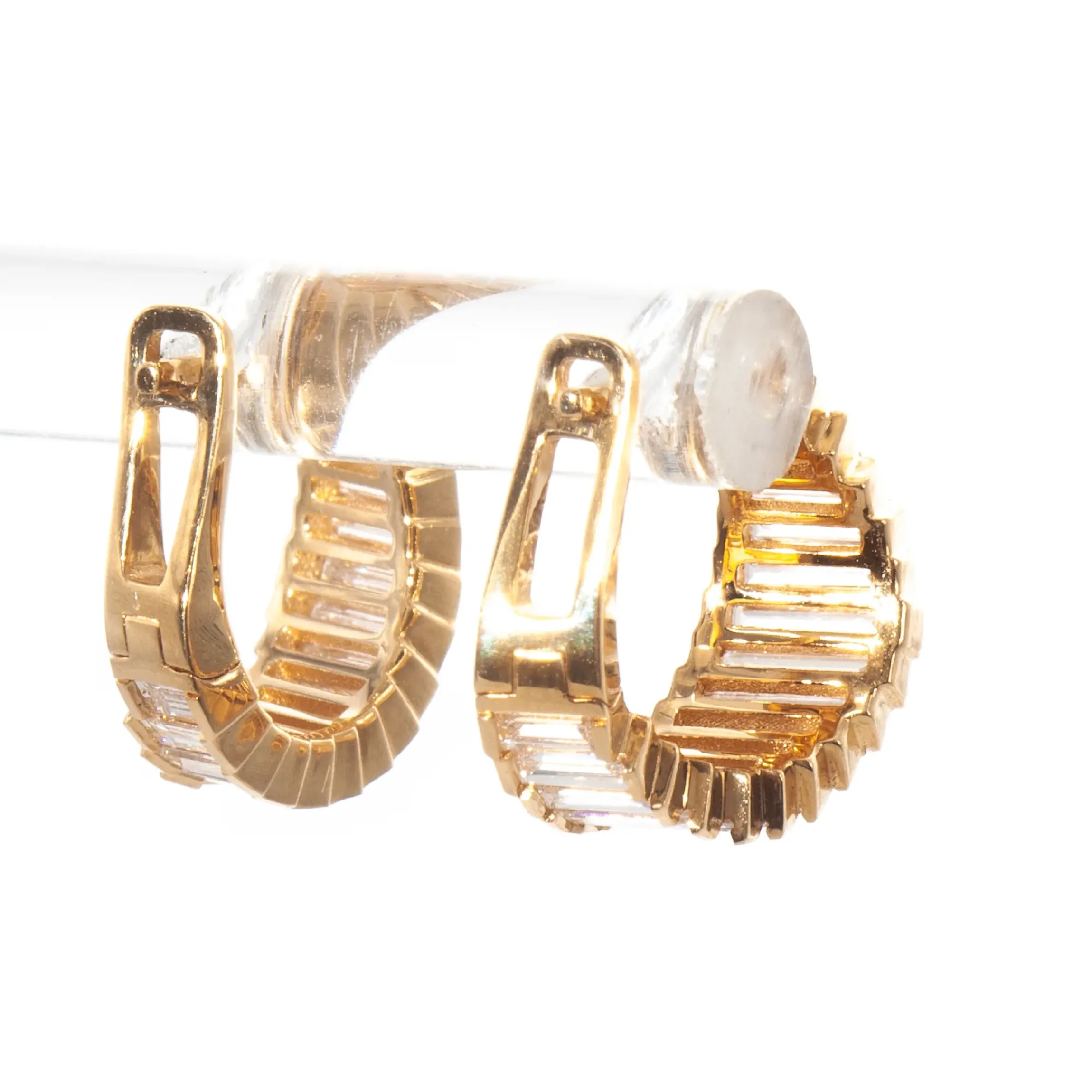 Tiara Lab-Grown Diamond Baguette Hoop Earrings