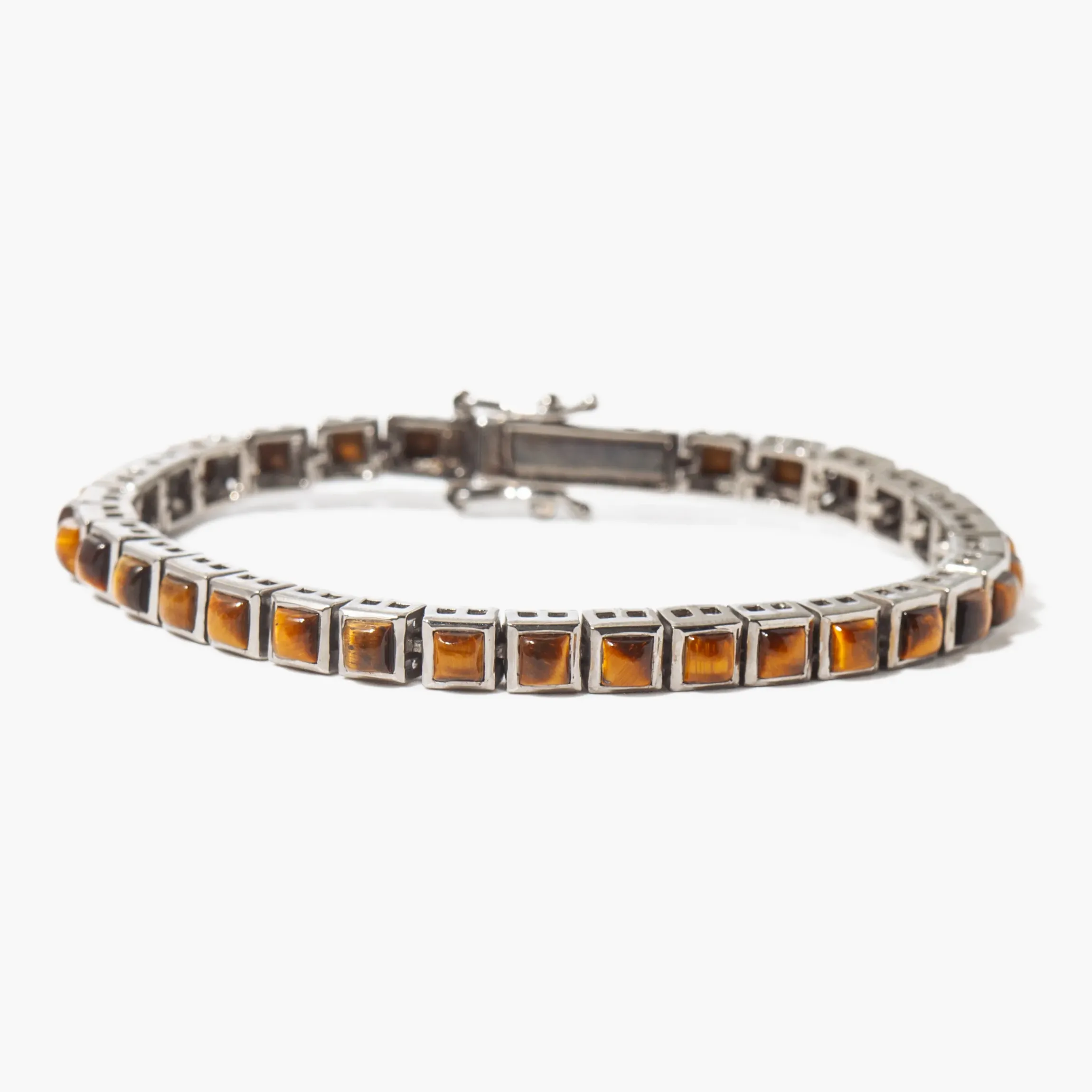 Tiger's Eye Mini Tile Tennis Bracelet