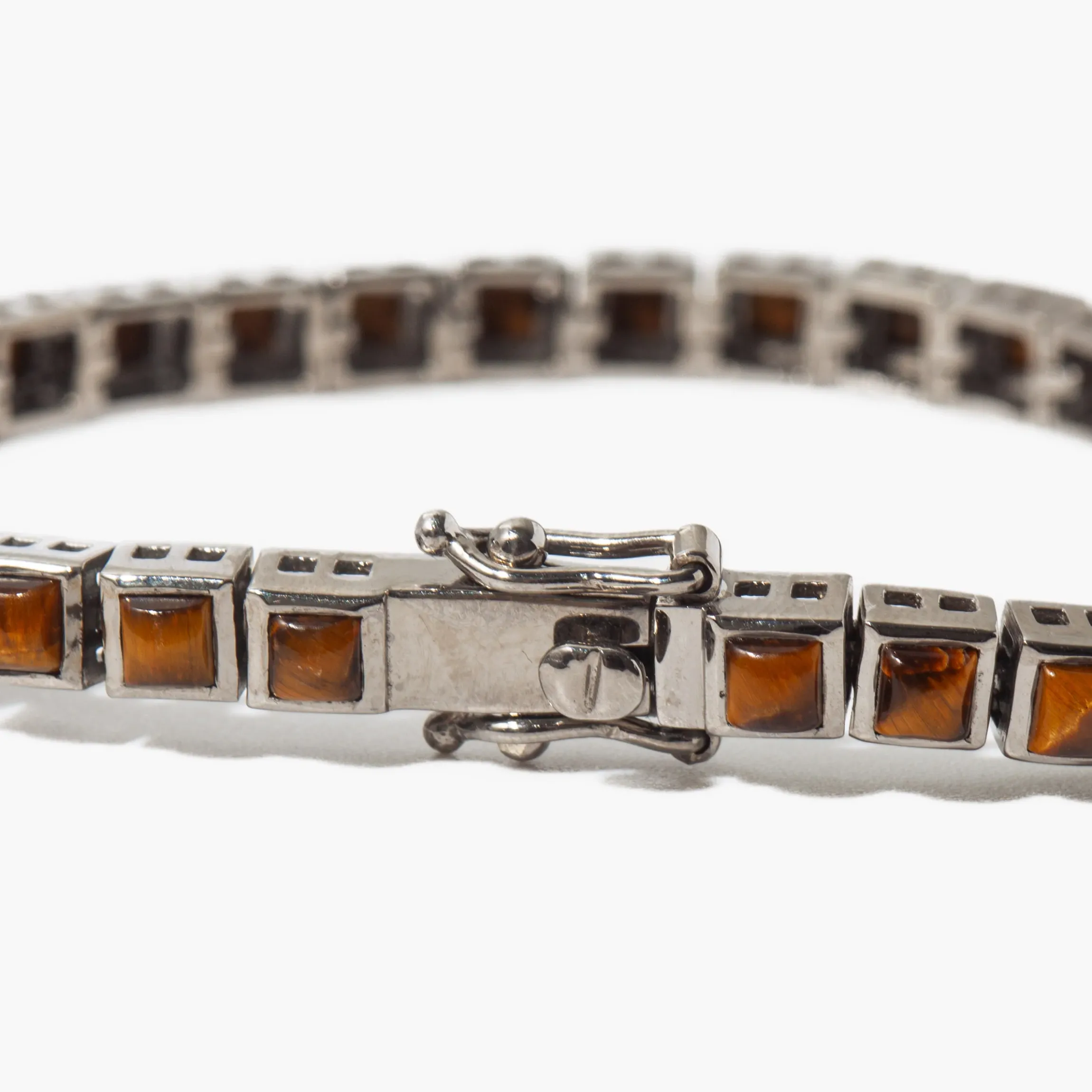 Tiger's Eye Mini Tile Tennis Bracelet