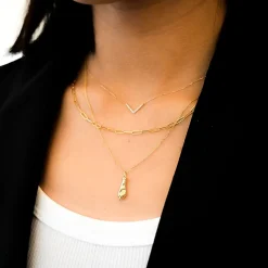 Tiny Pavé V Necklace