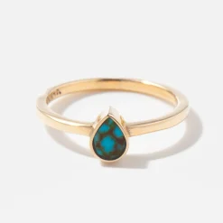 Tiny Turquoise Teardrop Ring