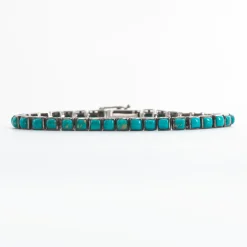 Turquoise Mini Tile Tennis Bracelet