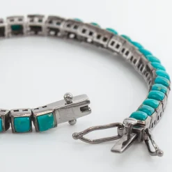 Turquoise Mini Tile Tennis Bracelet