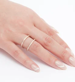 White Diamond Acute Enclose Ring, GOLD, 6