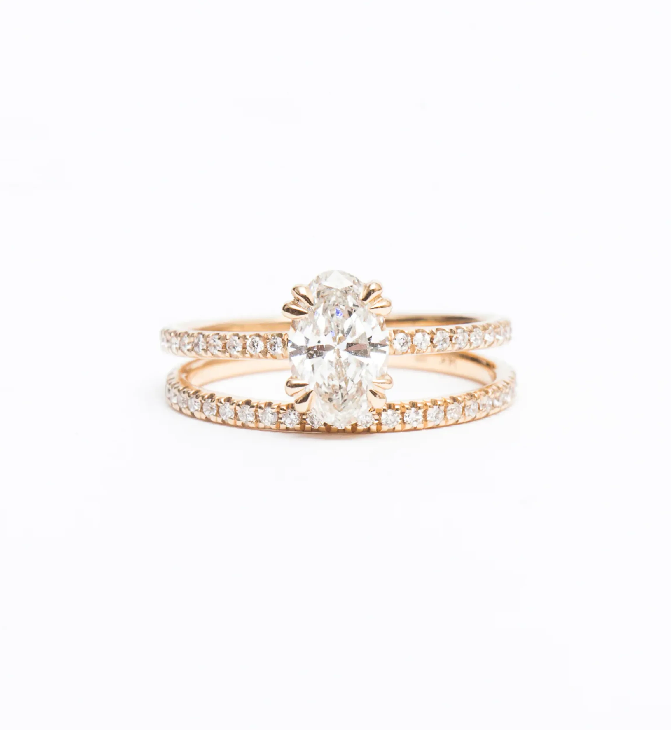 White Diamond Eleonore Three-Quarter Pavé Band