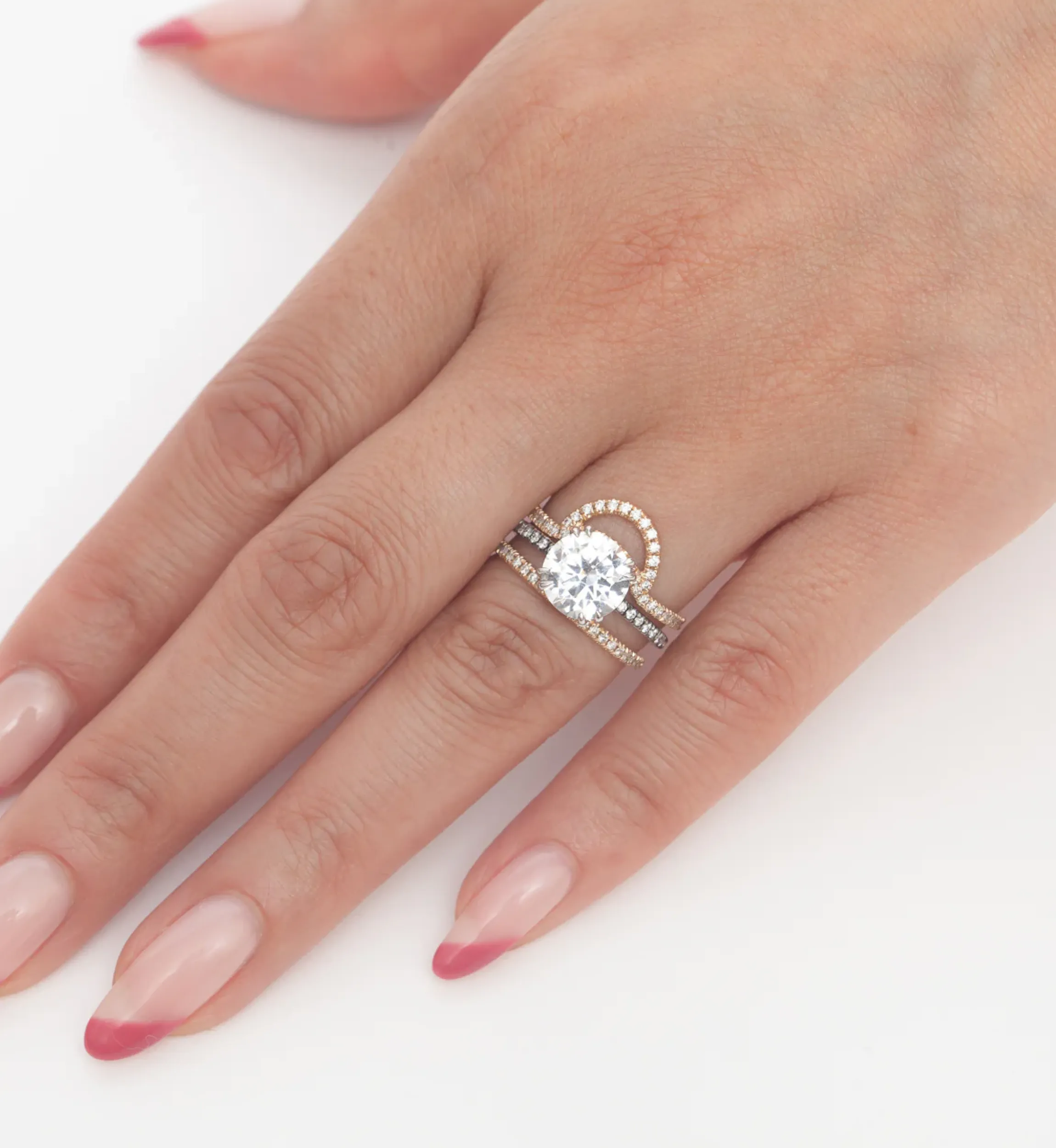 White Diamond Eleonore Three-Quarter Pavé Band