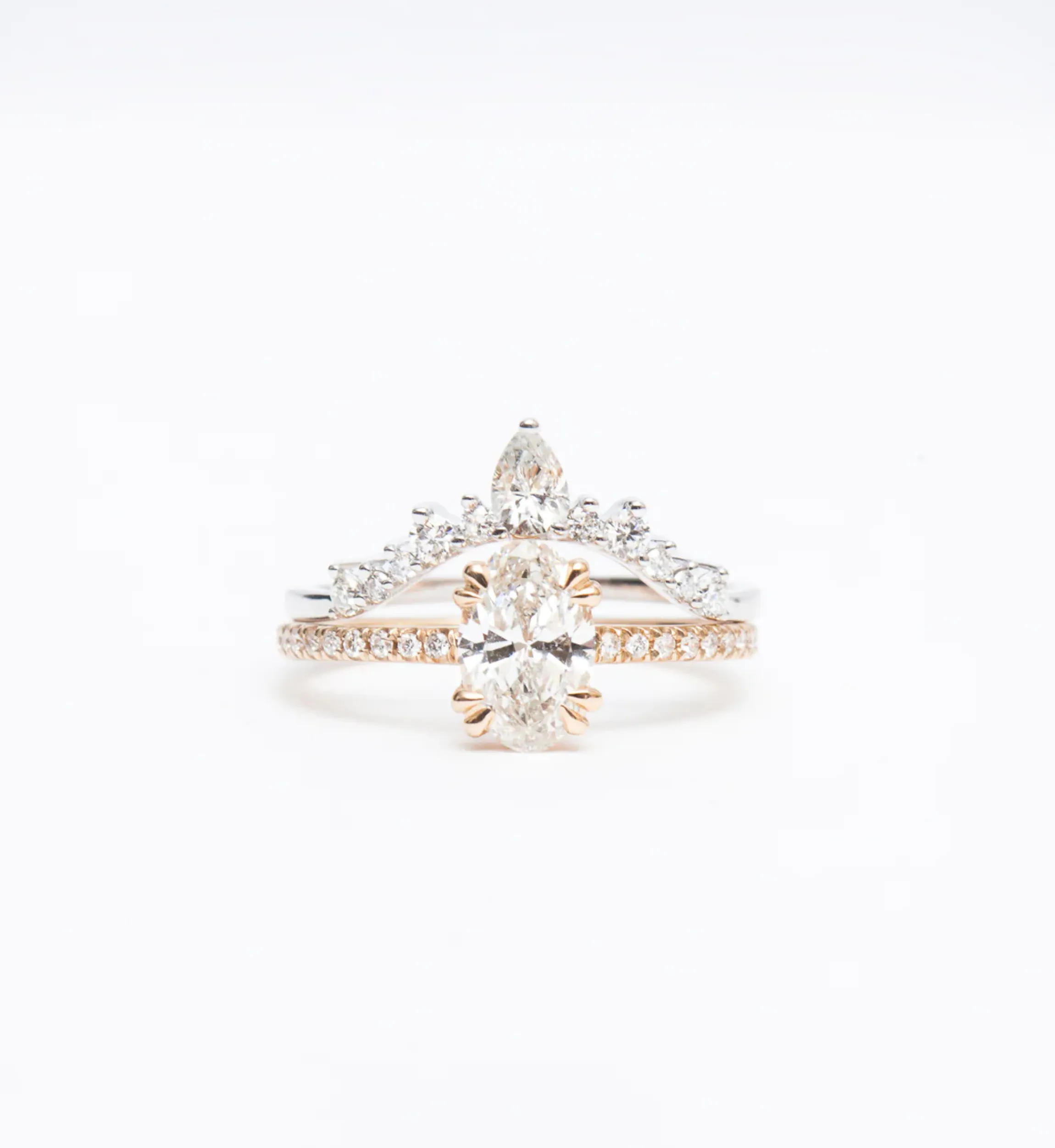 White Diamond Pear Celestine Band