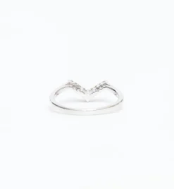 White Diamond Petite Chevron Band