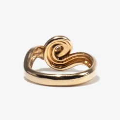White Enamel Chunky Wave Ring