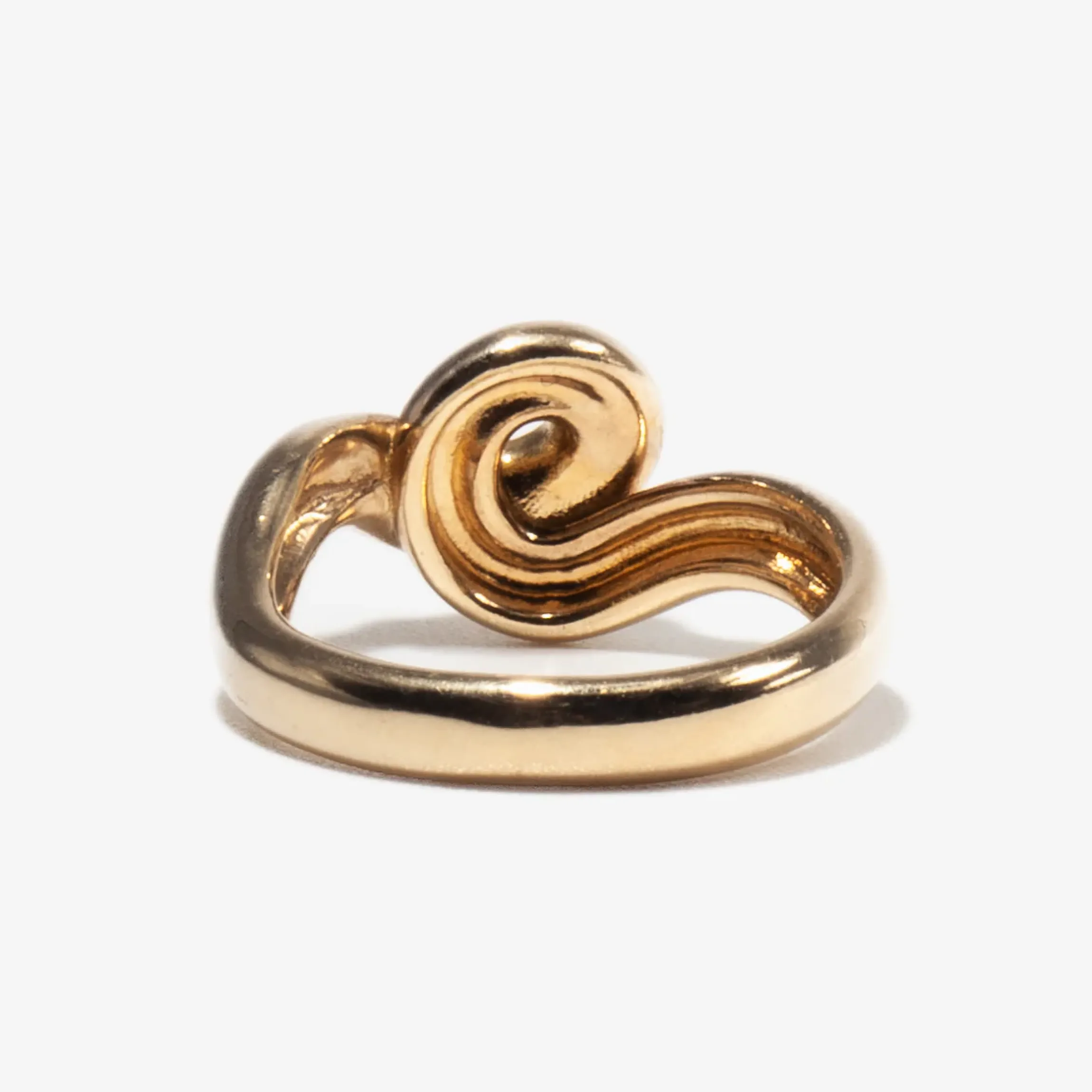 White Enamel Chunky Wave Ring