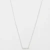 White Gold 7 Diamond Pavé Bar Necklace