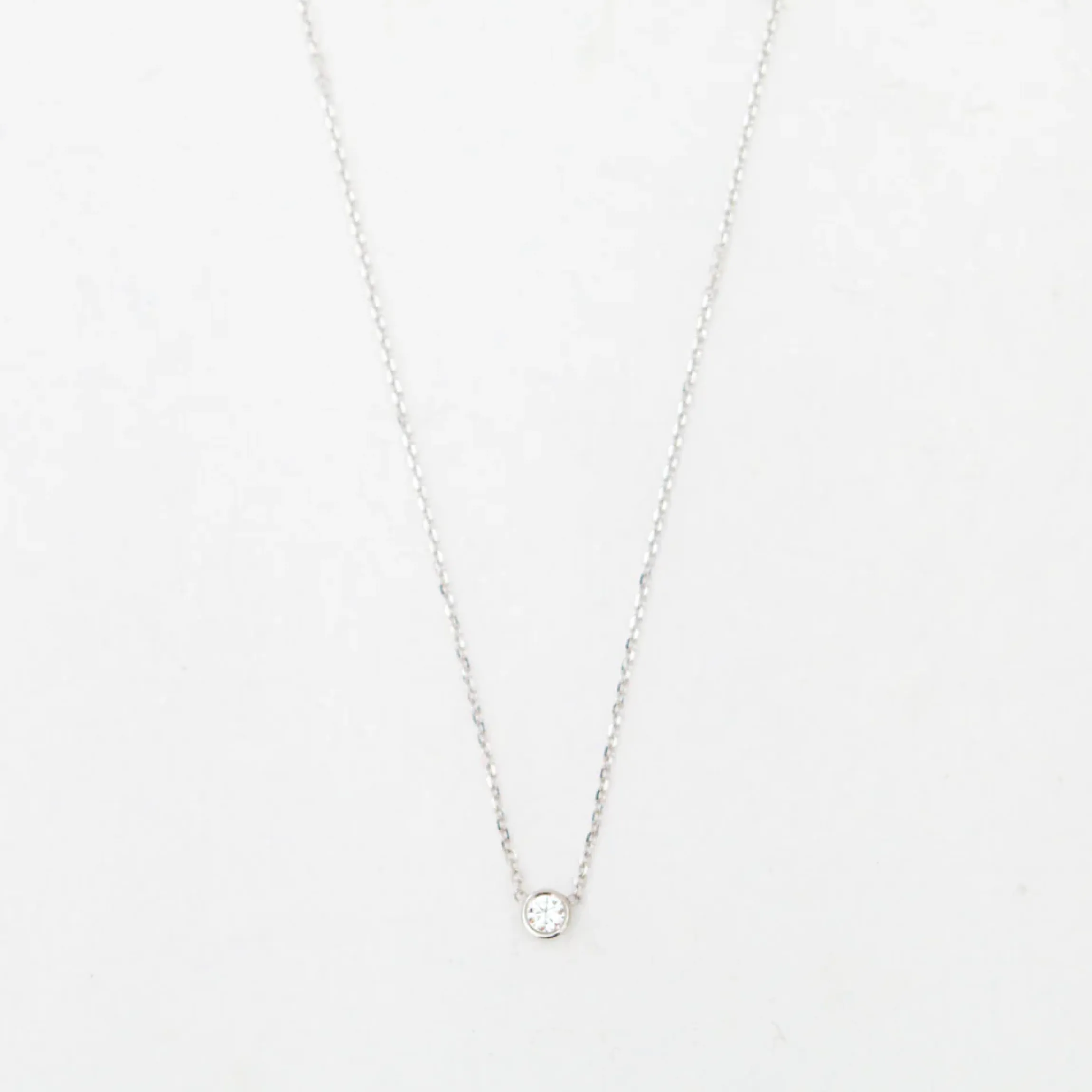 White Gold Barely-There Diamond Necklace