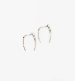 White Gold Infinite Tusk Earrings