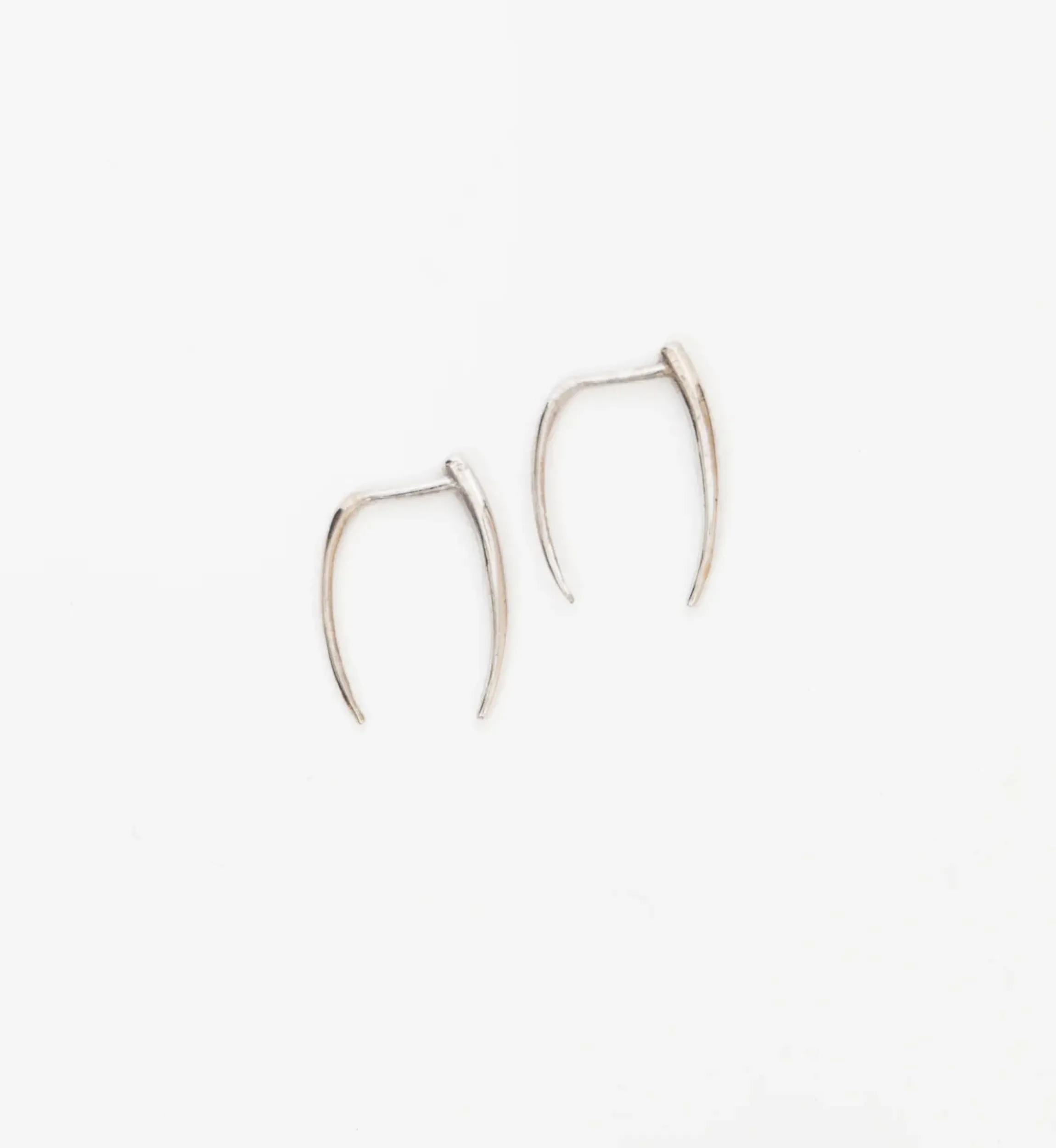 White Gold Infinite Tusk Earrings