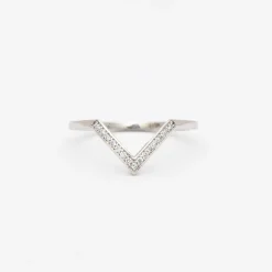 White Gold White Diamond Chevron Bea Band