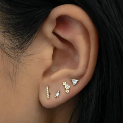 White Sapphire Trillion Studs