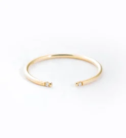 White Two Diamond Cuff Ring