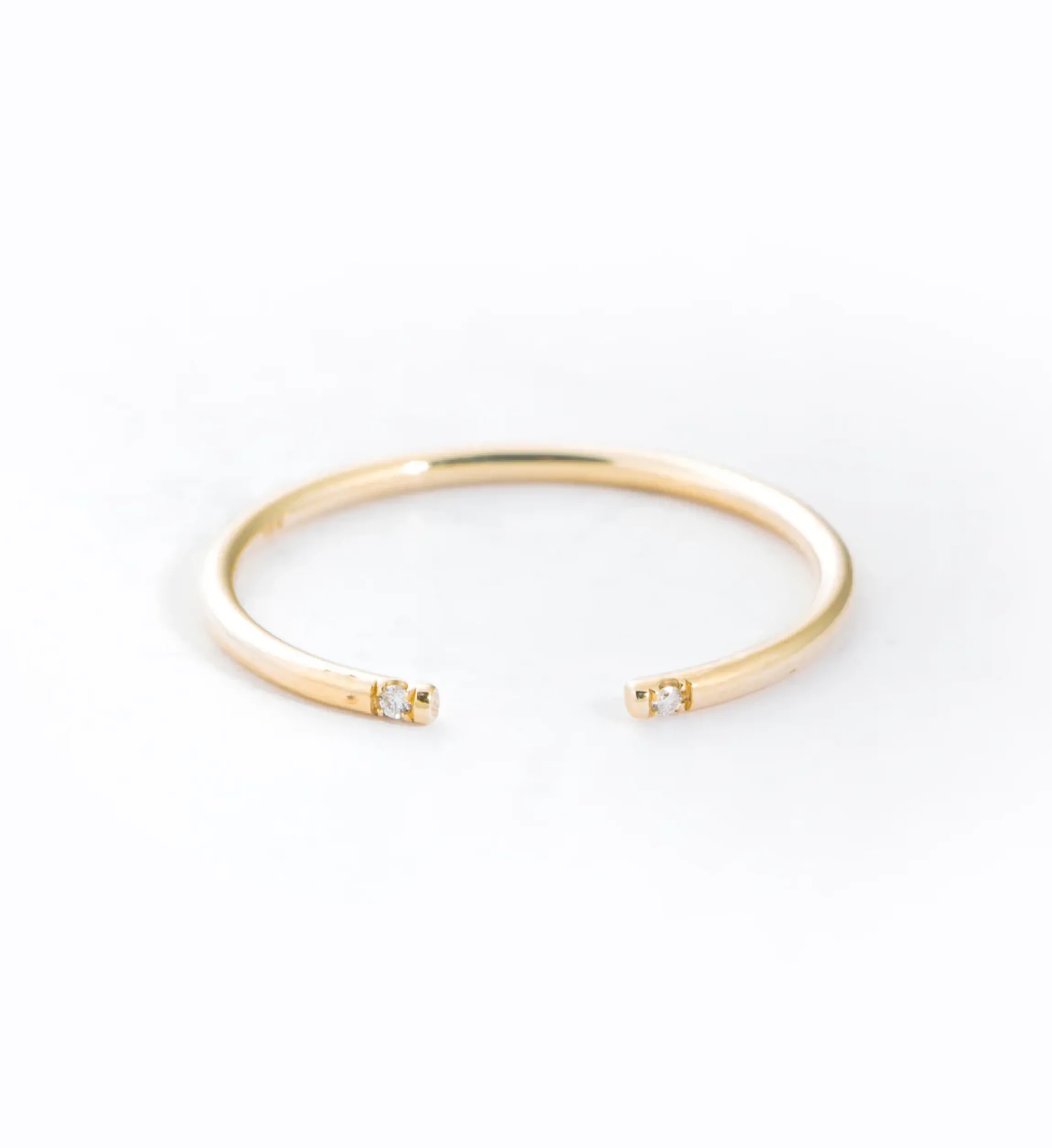 White Two Diamond Cuff Ring