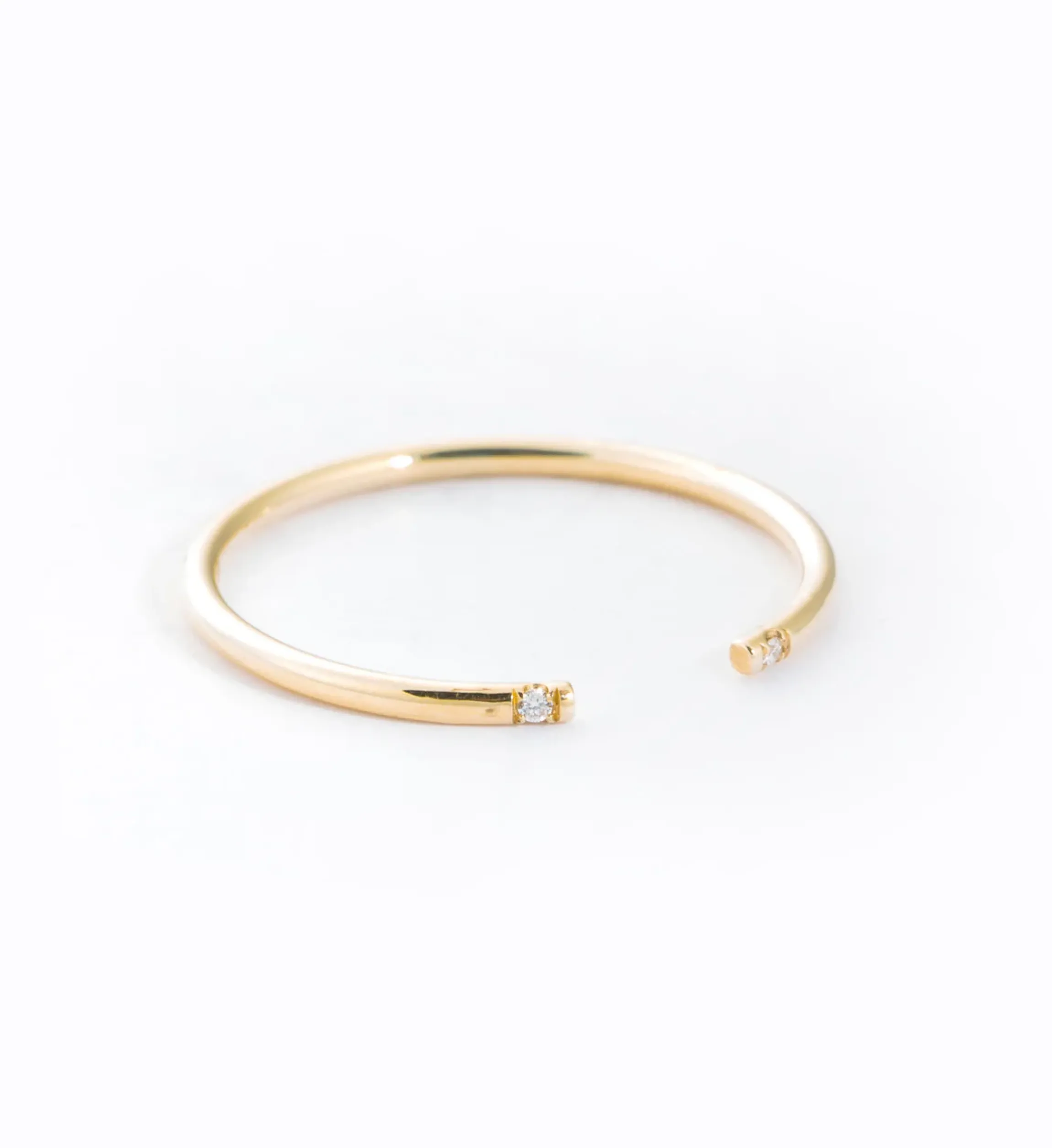 White Two Diamond Cuff Ring