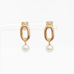 XXL Link & Dangling Pearl Earrings