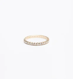 Yellow Gold & White Diamond 2 mm Attelage French-Cut Pavé Band